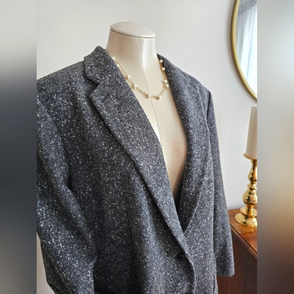 Authentic Vintage 90s Lauren Ralph Lauren Wool Tweed Oversized Boyfriend Blazer - Picture 2 of 14